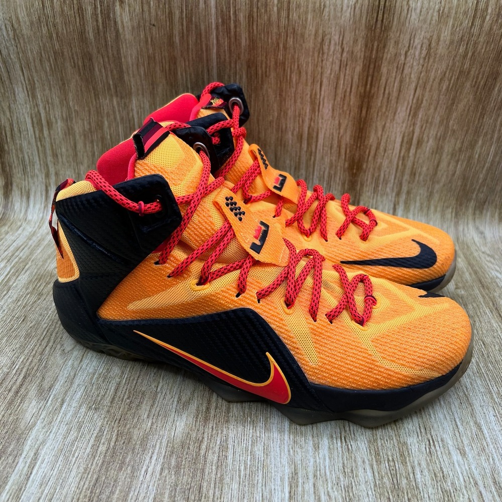 Nike LeBron 12 CLE Men's Size 11 Orange Black Cleveland Cavaliers 684593-830
